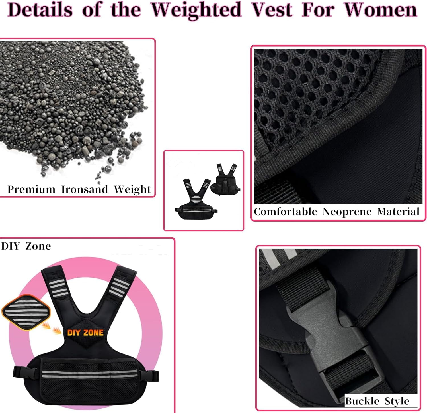 Accreate Comfortable and Versatile Weighted Vest for Women - Perfect for Running, HIIT, and More, 6-20 lbs