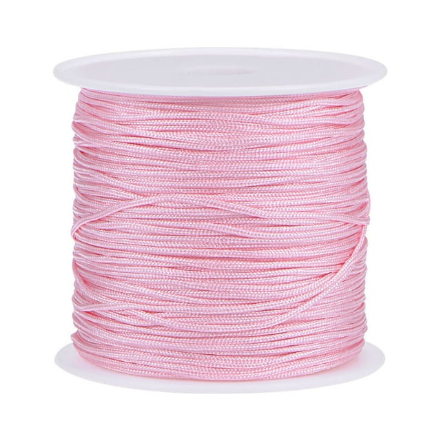 Unique Bargains Nylon Cord DIY Making Satin String Craft Wire with Plastic Spool 147ft, Light Pink