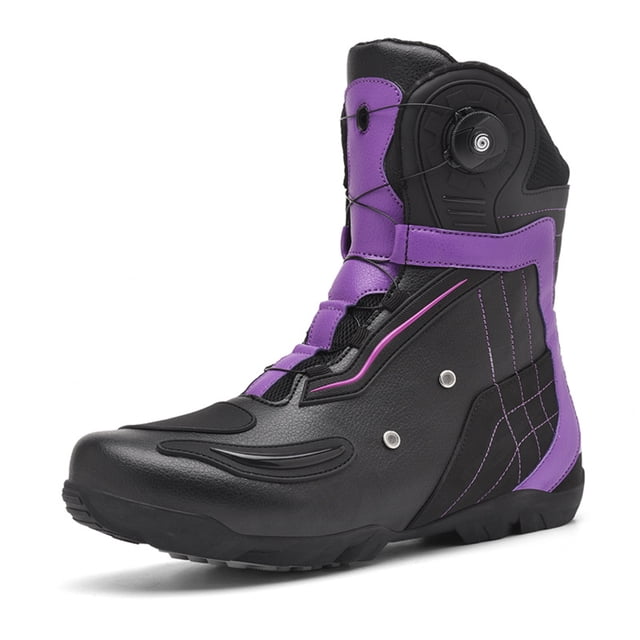 Botas de moto y zapatos de moto para todas las estaciones para hombre y mujer.,Negro morado,43