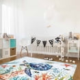 thumbnail image 3 of Area Rugs Indoor Non-Slip Rectangle Rug 5x7 Ft Retro Sea Turtle Starfish Coral Seaweed Summer Coastal Rug Rubber Backing Floor Mats Non Shedding Home Decor Carpet for Entryway Living Room, 3 of 8