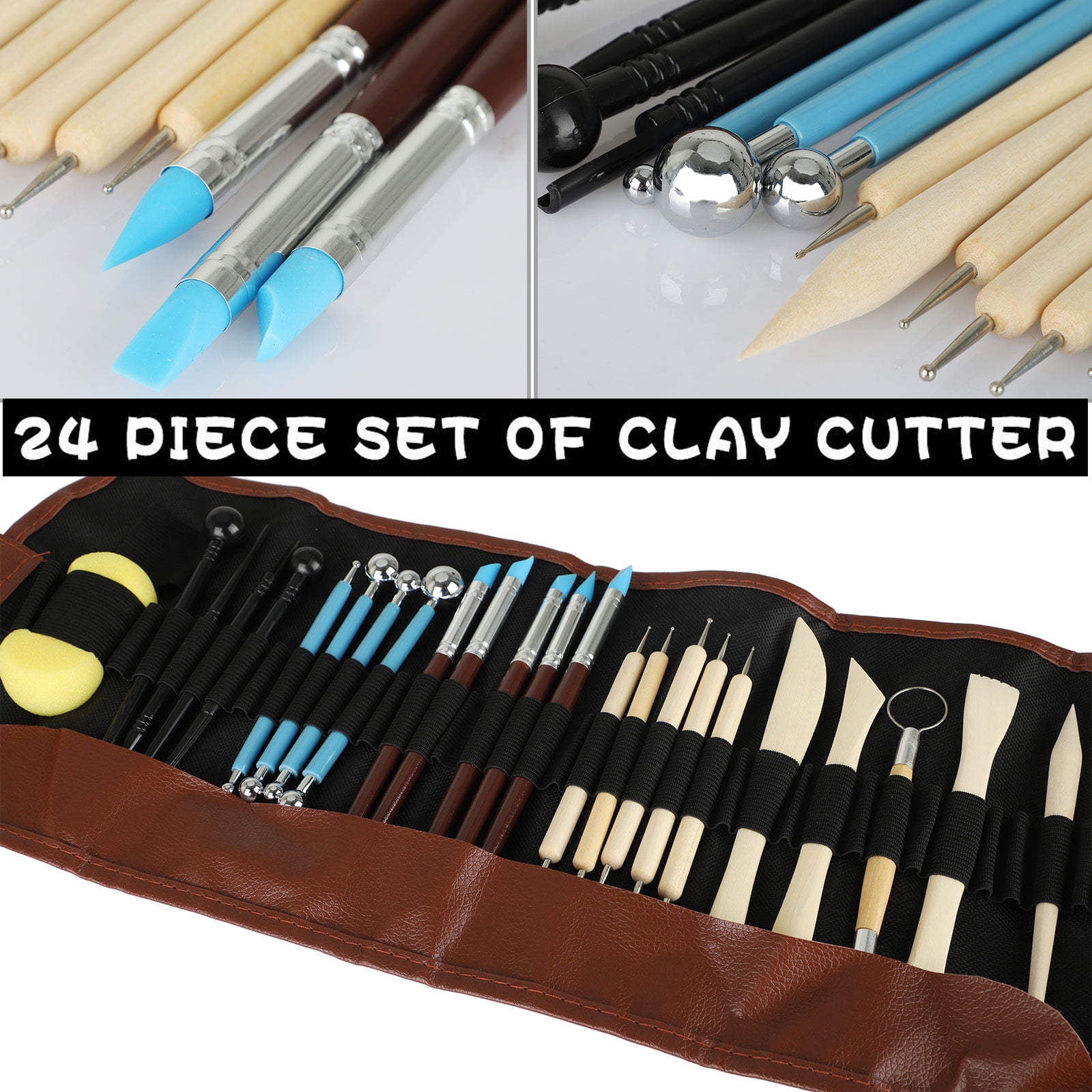 18pcs Clay Sculpting Carving Pottery Tools Polymer Modeling DIY Sculpture Craft 