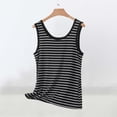 thumbnail image 2 of Ixbnca Summer Striped Tank Top for Women Sleeveless Comfy Tshirts Womens Loose Tee Soft Casual Blouses, 2 of 5