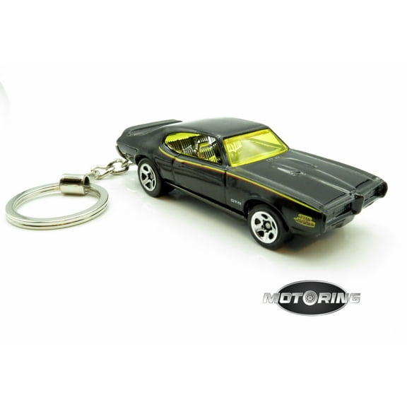 Keychain 1969 '69 Pontiac GTO Black Car Rare Novelty 1:64 Diecast