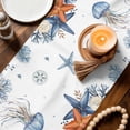thumbnail image 3 of Jellyfish Coastal Table Runner 72 Inches, Summer Beach Coral Starfish Ocean Bed Runner Dresser Scarves Tabletop for Indoor Outdoor Parties/Ceremony/Banquet, 14" x 72", 3 of 9