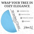 thumbnail image 2 of FabricLA Baby Blue Faux Fur Tree Skirt Cut - 30 Inches with Rounded Edges (No Backing) for Holiday Decor, 2 of 8