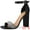 Black, variant on Unique Bargains Women's Open Toe Rhinestone Ankle Strap Chunky Heel Sandals