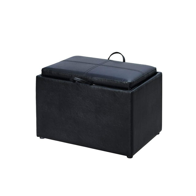 Convenience Concepts R8-160 Designs4Comfort Pouf d'Appoint avec Espace de Rangement, Noir