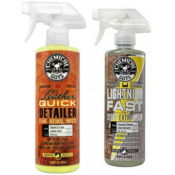 Chemical Guys Interior Deep Clean & Protect Bundle – Leather Detailer   Carpet & Upholstery Stain Remover, 16 oz