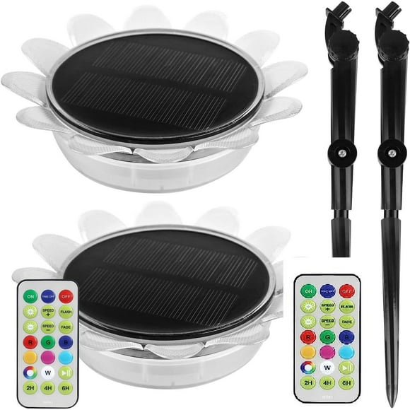 Lampes Solaires pour Étang, Lampes à Fleurs Flottantes à DEL Changeant de Couleur, Étanche IP65 à Énergie Solaire, Base en Mousse Facile à Faire Flotter, pour Élément d'Eau de Piscine et d'Étang Mariage Fête