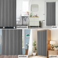 thumbnail image 6 of Grey Lines Fabric Shower Curtain Stripe Washable Shower Curtains for Bathroom, Waterproof Bath Curtain with Hooks Home Decor 36x72in, 6 of 8