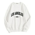 thumbnail image 2 of Fall Sweatshirts for Women 2025 Los Angeles Sweatshirt Casual Long Sleeve Crewneck Graphic Sweatshirt Pullover Tops, 2 of 4