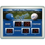 Team Sports America MLB ScoreBoard Wall Clock with Thermometer