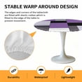thumbnail image 6 of Abstract Purple Black Geometric Elastic Fitted Round Table Cover Patchwork Art Waterproof Outdoor Tablecloth for Holiday Party, Picnic, Patio & Dining Fits Tables Up to 55"-60", 6 of 8