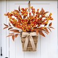 thumbnail image 1 of JJKBVCLO Autumn Berry Maple Leaf Flower Simulation Flower Rattan Door Hanging Wall Hanging Home Holiday Decoration Window Wreath, 1 of 8