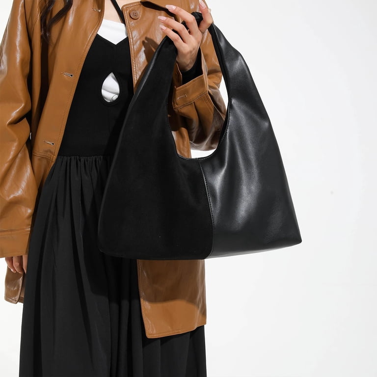 Slouphy Suede Purse Slouchy Suede Hobo Bags for Women Trendy Splicing Leather ...