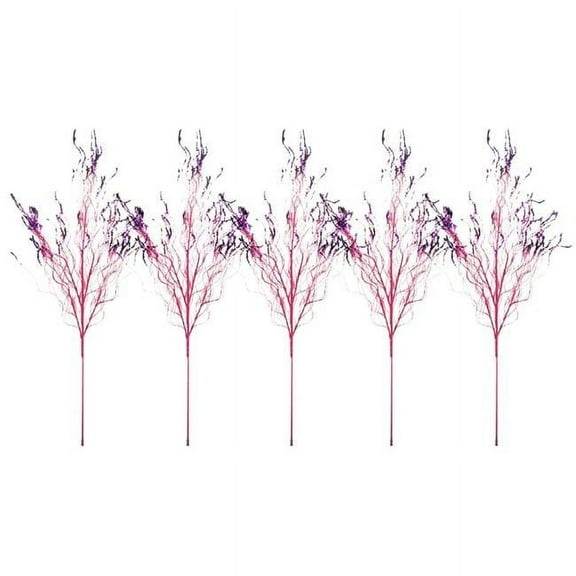 Queens of Christmas PCKH-36-SPRY-RRPU-5PK 36 in. Glitter Pick Spray with Tip Highlights for Christmas Decoration, Rose Red & Purple - Pack of 5