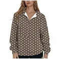 thumbnail image 2 of Sweatshirt for Women Long Sleeve Half Zip Pullover Women Polka Dot Top Casual Comfort Loungewear for Everyday Wear Fall Outfits, 2 of 5