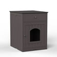 thumbnail image 4 of Unbranded 18.99'' Indoor Wooden Pet House Cat Litter Box Enclosure with Drawer, Pet Crate & Side Table - 18.9''×20.9''×25'' Brown, 4 of 5