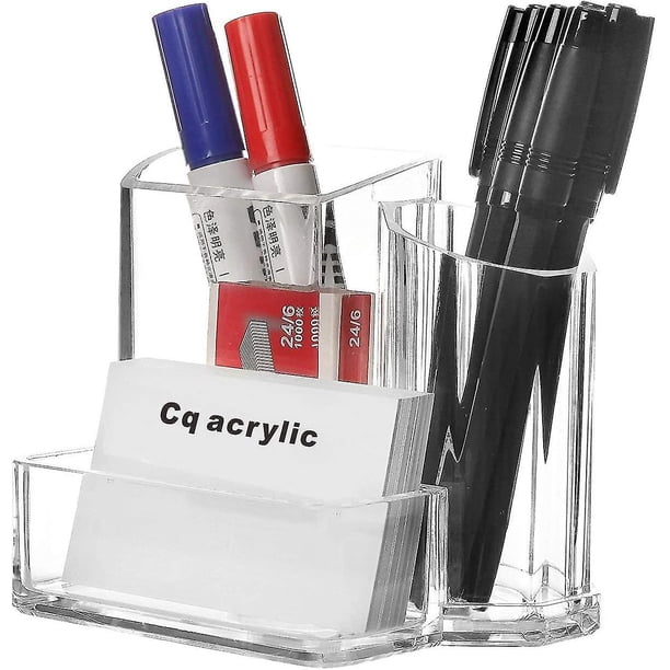 Portalápices y portalápices, caja para tarjetas de visita, suministros de oficina, organizador de escritorio, almacenamiento, 5,4x3,8x4,4 pulgadas, paquete de 1