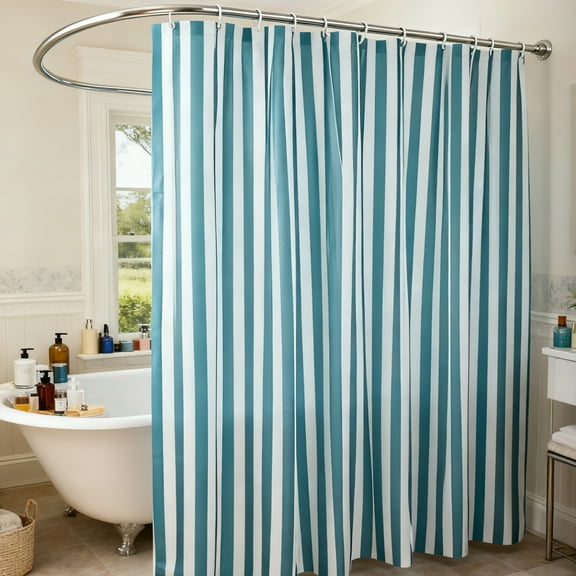 CHERAISA Shower Curtain with 12 Plastic Hooks,Waterproof PEVA Shower Liner for Bathroom 72"x72",Machine Washable
