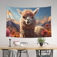 thumbnail image 4 of Easygdp Fluffy Alpaca Mountain Meadow Tapestry Wall Hanging, Wall Tapestries for Bedroom Aesthetic Living Room Office Decor 60x40in, 4 of 8