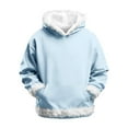 thumbnail image 6 of CYRBOKO Girls Hoodies with Fur-lined Trim, Holiday Winter Thermal Casual Kids' Sweatshirts Light Blue Size 11-12 T, 6 of 6