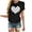 Black, variant on Babysbule Womens Tops, Women Couples Lover Valentine's Day Short Sleeve Love Letter Print T Shirts Tops