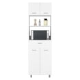 thumbnail image 7 of Nmkwnr Wood Pantry Cabinet with 1 Drawer and 2 Open Shelf, 4 Doors Storage Cabinet for Living Room, Dining Room, Kitchen, White, 7 of 7