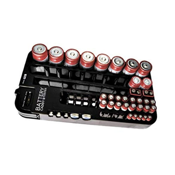 Battery Tester Caddy Organizer holds up to 72 batteries wall mount or