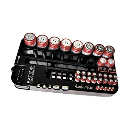 Battery Impedance Tester - Battery Tester Caddy Organizer holds up to 72 batteries wall mount or counter top