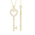 thumbnail image 3 of Rosec Jewels Lab Grown Diamond Heart Key Pendant Necklace - with Chain - Ready to Gift, 10K Yellow Gold, 3 of 7