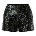 thumbnail image 5 of Lindreshi Shorts for Women Clearance Women's Summer High Waist Casual Shorts High Elastic Sequin Beaded Hot Pants Shorts, 5 of 7