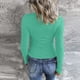 thumbnail image 4 of Prolriy Tops de verano para mujer 2024, camisetas Henley de manga larga para mujer, camisetas ajustadas con botones y cuello redondo, camisetas de punto acanalado, camisetas para mujer, verde claro S, 4 of 7