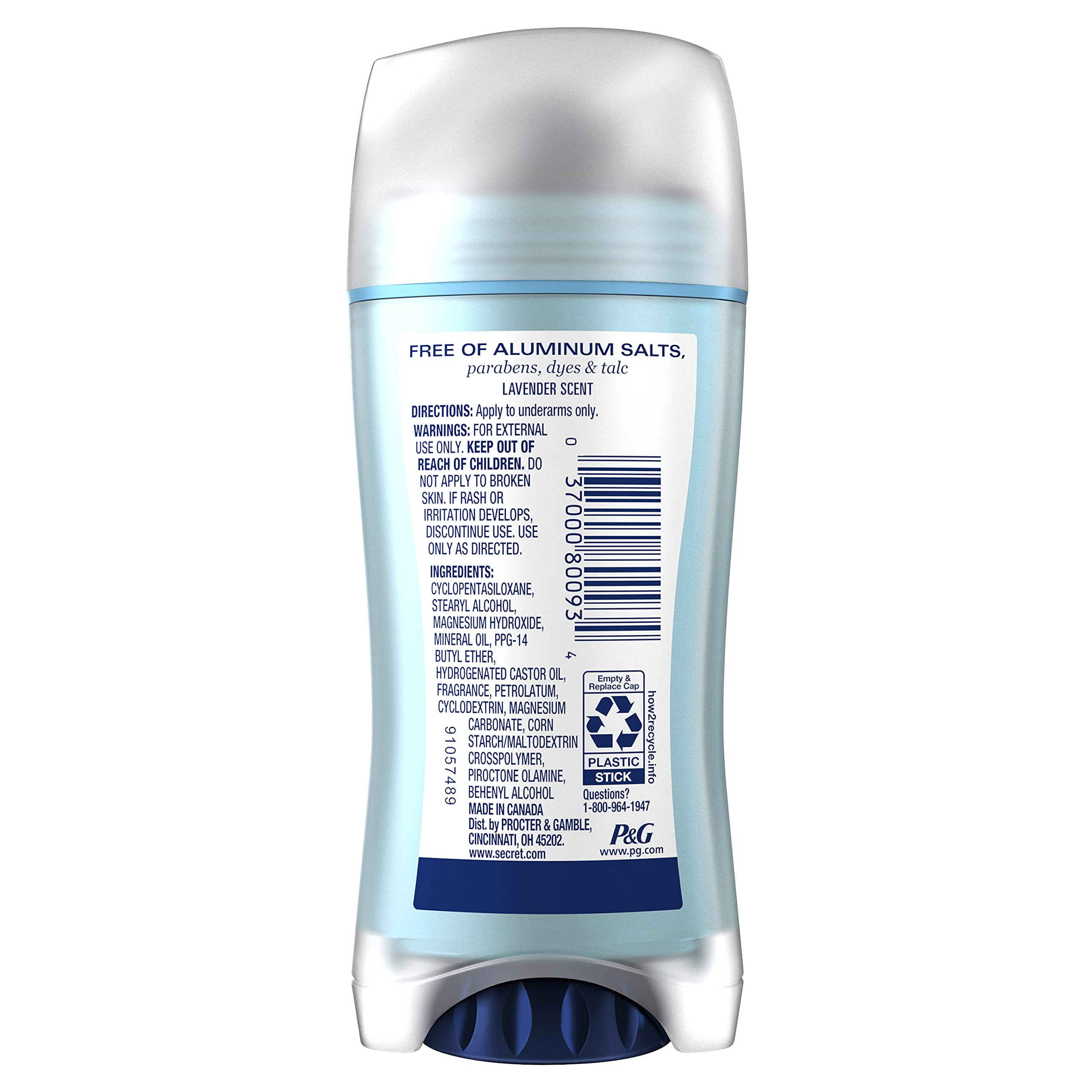 Secret Aluminum Free Lavender Deodorant, 2.4 Ounces (Pack Of 2)