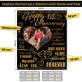 thumbnail image 5 of Wedding Anniversary Blanket 1 Year for Women Men - Happy 1st Anniversary 50"" X 60"" Soft Throw Blanket - Romantic Gift for Couple Wife Husband, 5 of 5