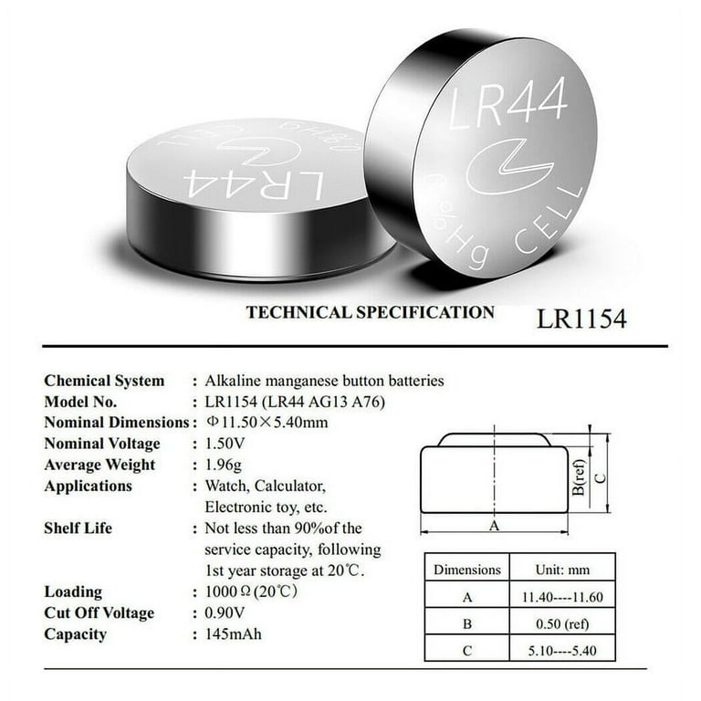 LiCB 20 Pack LR44 AG13 357 303 SR44 Battery 1.5V Button Coin Cell Batteries