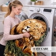 thumbnail image 7 of Korean Mink Blanket Queen Size, Animal Print - Thick Heavy Korean Blanket - 5 LB Heavy Fleece Mink Style, 95"x 79", (Lion), 7 of 7