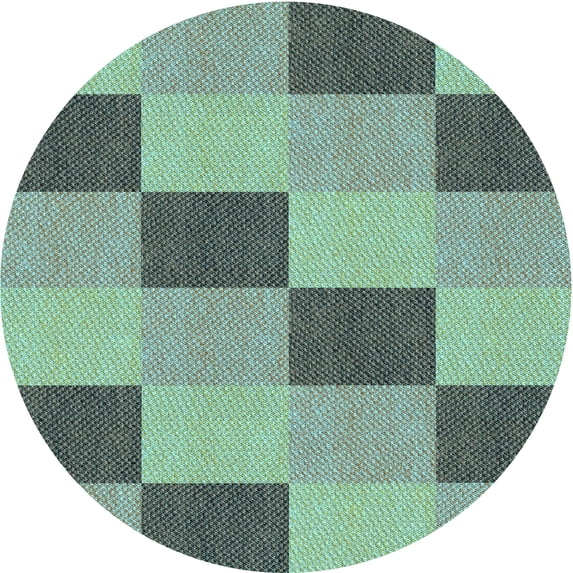 Ahgly Company Indoor Round Patterned Hazel Green Area Rugs, 3' Round