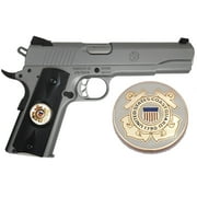 Garrison Grip 1911 Colt Full Size and Clones With US COAST GUARD Medallion Set In Ebony Black Polymer Grips