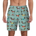 thumbnail image 2 of Picia Dachshund Dog Puppy pattern Mens Swim Trunks with Compression Liner Stretch Beach Shorts Quick Dry with Zipper Pockets No-Chafing Board Shorts-X-Large, 2 of 9
