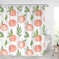 thumbnail image 1 of Cortina de Ducha Rosa Melocotón 180 x 180 cm Cortina de Baño Frutas Frescas de Verano Resistente al Moho Tejido de Poliéster Cortina de Baño con 12 Ganchos, 1 of 5