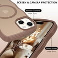 thumbnail image 6 of YINLAI iPhone 15 Plus Case/iPhone 14 Plus Case Mag-safe Wavy Frame Design Translucent Matte Back TPU Bumper Shockproof Magnetic Protective Case for iPhone 14 Plus,Brown, 6 of 7