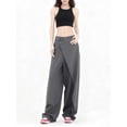 thumbnail image 2 of Women Wide Leg Baggy Flowy High Waisted Pants Casual Cozy Cute Y2k Trousers Gray S, 2 of 7