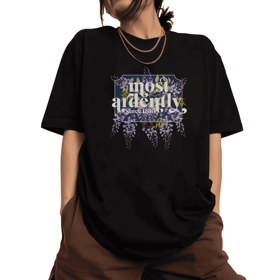 Women's Literary Quote Breathable T Shirt Casual Top Elegant Graphic Short Sleeve Round Neck Black S-5XL