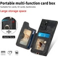 thumbnail image 3 of Phone Case for Samsung Galaxy Note 20 Ultra 5G Wallet Cover with Screen Protector and Wrist Strap RFID Card Holder Ring Stand Note20 Plus Notes 20Ultra Note20+ U + 20+ Twenty Not S20 Women Men Black, 3 of 13