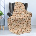 thumbnail image 4 of Chocolate Soft Flannel Fleece Blanket, Vintage Sweets Candy Chocolate Bars and Marshmallow on Stars and Dots Background, Cozy Plush for Indoor and Outdoor Use, 50" x 60", Multicolor, by Ambesonne, 4 of 5
