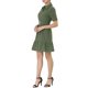 thumbnail image 4 of INSPIRE CHIC Camisa vestido de safari de algodón con botones y cinturón para mujeres XS verde ejército, 4 of 6