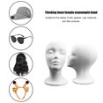 thumbnail image 5 of Niovtt Foam Female Mannequin Head Wigs Glasses Cap Display Holder Stand (White), 5 of 7