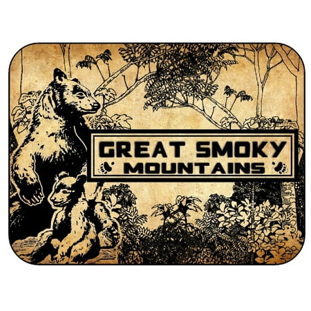 

The Great Smoky Mountains Fridge Magnet with Bear Parchment Style