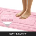 thumbnail image 2 of Alfombra de baño HOMEIDEAS, 2 piezas, supersuave y absorbente, rosa claro, 2 of 9